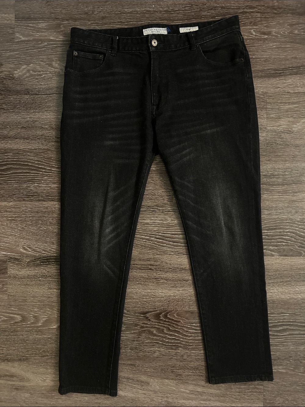 Peter Manning Men’s Black Slim Fit Jeans - Picture 2 of 8